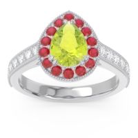 Halo Pave Milgrain Pear Samsic Ring