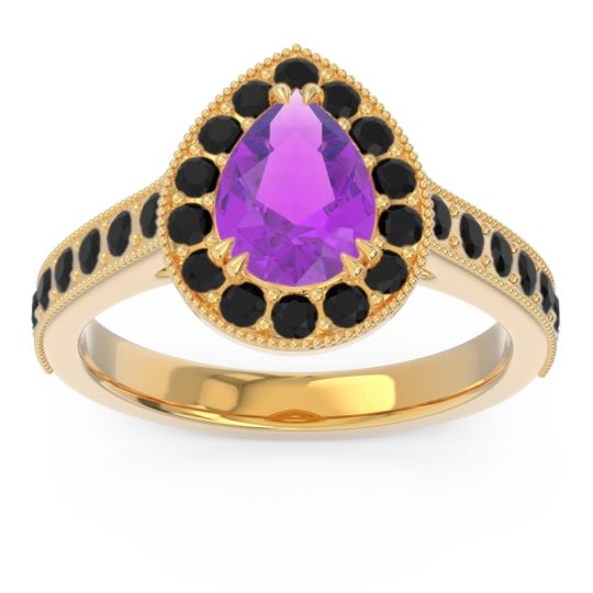 Halo Pave Milgrain Pear Samsic Ring