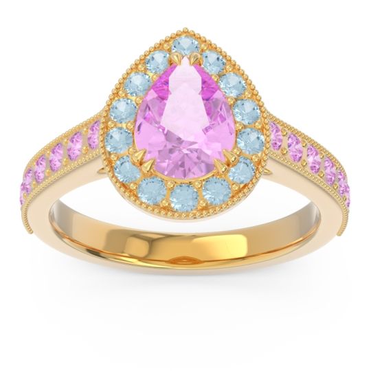 Halo Pave Milgrain Pear Samsic Ring