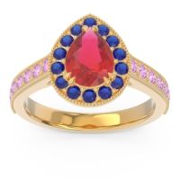 Halo Pave Milgrain Pear Samsic Ring