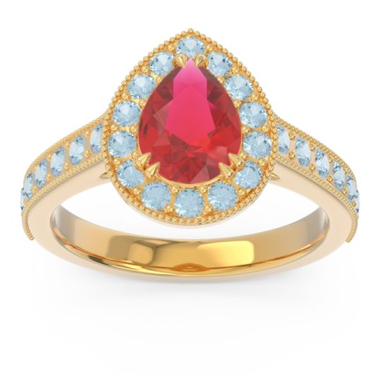 Halo Pave Milgrain Pear Samsic Ring