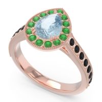 Halo Pave Milgrain Pear Samsic Ring