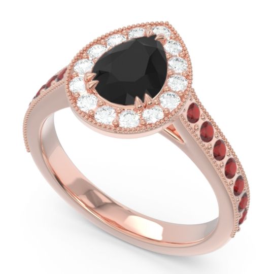 Halo Pave Milgrain Pear Samsic Ring
