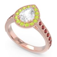 Halo Pave Milgrain Pear Samsic Ring