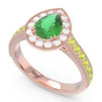 Halo Pave Milgrain Pear Samsic Ring