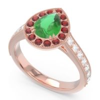 Halo Pave Milgrain Pear Samsic Ring