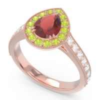 Halo Pave Milgrain Pear Samsic Ring