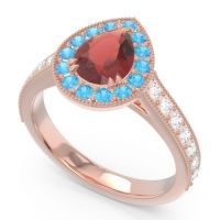 Halo Pave Milgrain Pear Samsic Ring