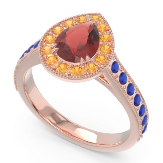 Halo Pave Milgrain Pear Samsic Ring