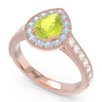 Halo Pave Milgrain Pear Samsic Ring