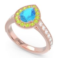 Halo Pave Milgrain Pear Samsic Ring