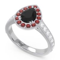 Halo Pave Milgrain Pear Samsic Ring