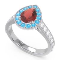 Halo Pave Milgrain Pear Samsic Ring