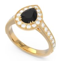 Halo Pave Milgrain Pear Samsic Ring