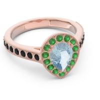 Halo Pave Milgrain Pear Samsic Ring