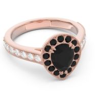 Halo Pave Milgrain Pear Samsic Ring