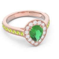 Halo Pave Milgrain Pear Samsic Ring
