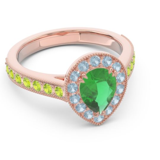Halo Pave Milgrain Pear Samsic Ring