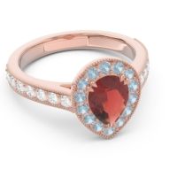 Halo Pave Milgrain Pear Samsic Ring