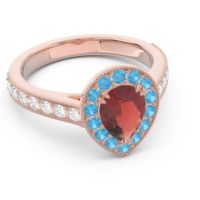 Halo Pave Milgrain Pear Samsic Ring