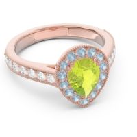 Halo Pave Milgrain Pear Samsic Ring
