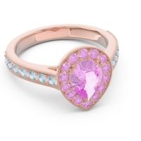 Halo Pave Milgrain Pear Samsic Ring
