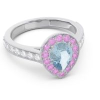 Halo Pave Milgrain Pear Samsic Ring