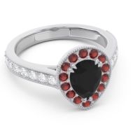 Halo Pave Milgrain Pear Samsic Ring