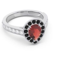 Halo Pave Milgrain Pear Samsic Ring