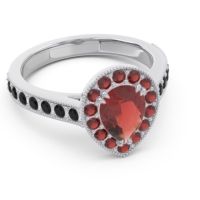 Halo Pave Milgrain Pear Samsic Ring