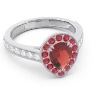 Halo Pave Milgrain Pear Samsic Ring