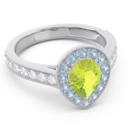 Halo Pave Milgrain Pear Samsic Ring