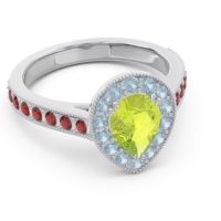 Halo Pave Milgrain Pear Samsic Ring