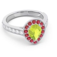 Halo Pave Milgrain Pear Samsic Ring