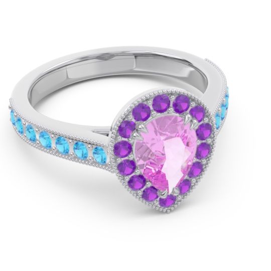 Halo Pave Milgrain Pear Samsic Ring