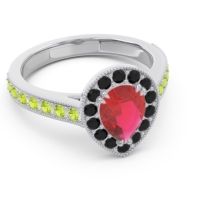 Halo Pave Milgrain Pear Samsic Ring