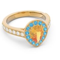 Halo Pave Milgrain Pear Samsic Ring