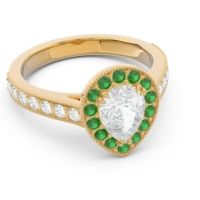 Halo Pave Milgrain Pear Samsic Ring