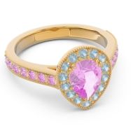 Halo Pave Milgrain Pear Samsic Ring
