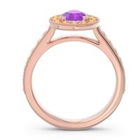 Halo Pave Milgrain Pear Samsic Ring
