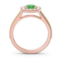 Halo Pave Milgrain Pear Samsic Ring
