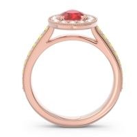 Halo Pave Milgrain Pear Samsic Ring