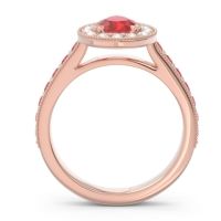 Halo Pave Milgrain Pear Samsic Ring