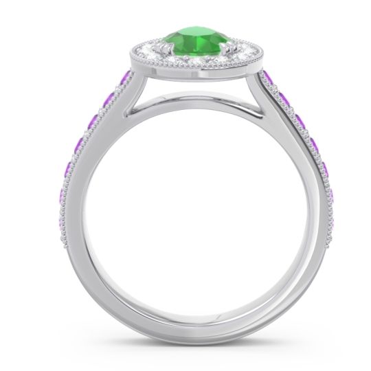 Halo Pave Milgrain Pear Samsic Ring