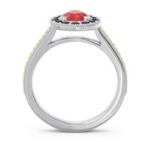 Halo Pave Milgrain Pear Samsic Ring