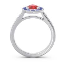 Halo Pave Milgrain Pear Samsic Ring