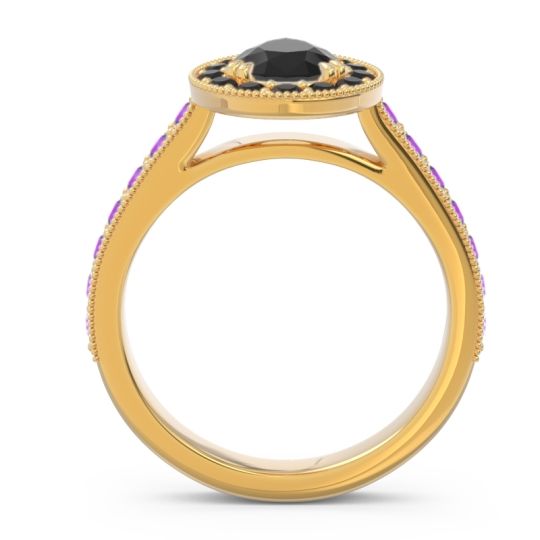 Halo Pave Milgrain Pear Samsic Ring
