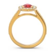 Halo Pave Milgrain Pear Samsic Ring