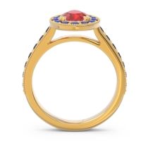 Halo Pave Milgrain Pear Samsic Ring