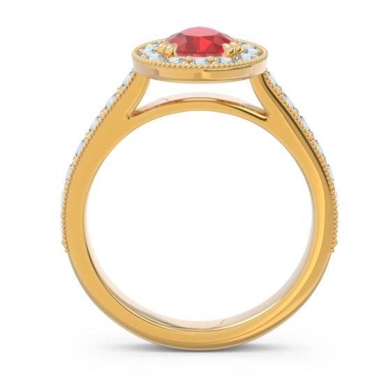 Halo Pave Milgrain Pear Samsic Ring